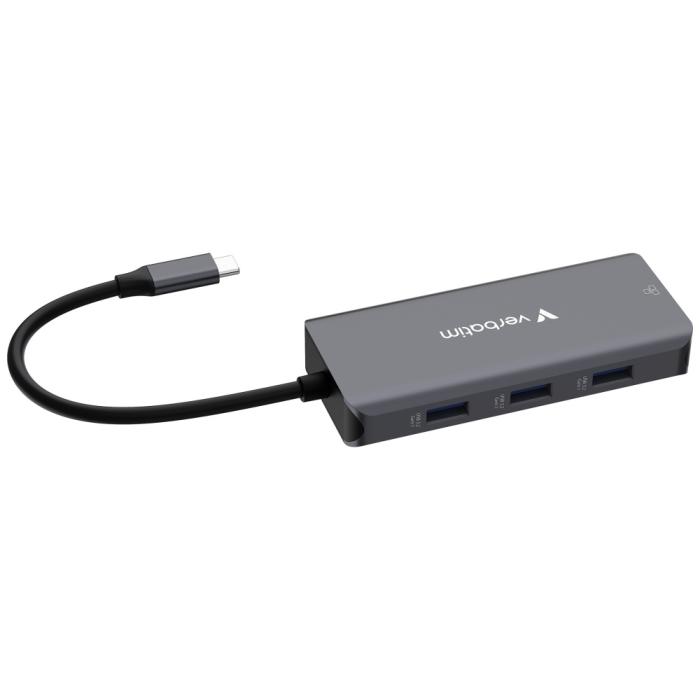 Verbatim - Verbatim Hub USB-C/HDMI/3xUSB-A 3.2/RJ45 32157 - Aluminium