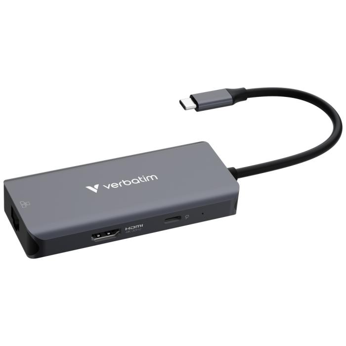 Verbatim - Verbatim Hub USB-C/HDMI/3xUSB-A 3.2/RJ45 32157 - Aluminium