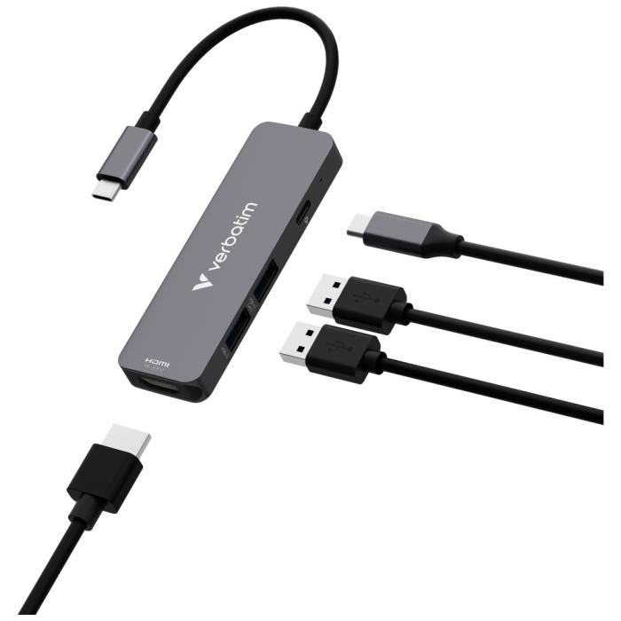 Verbatim - Verbatim Hub USB-C/HDMI/USB-A 3.2/2.0 32155 - Aluminium