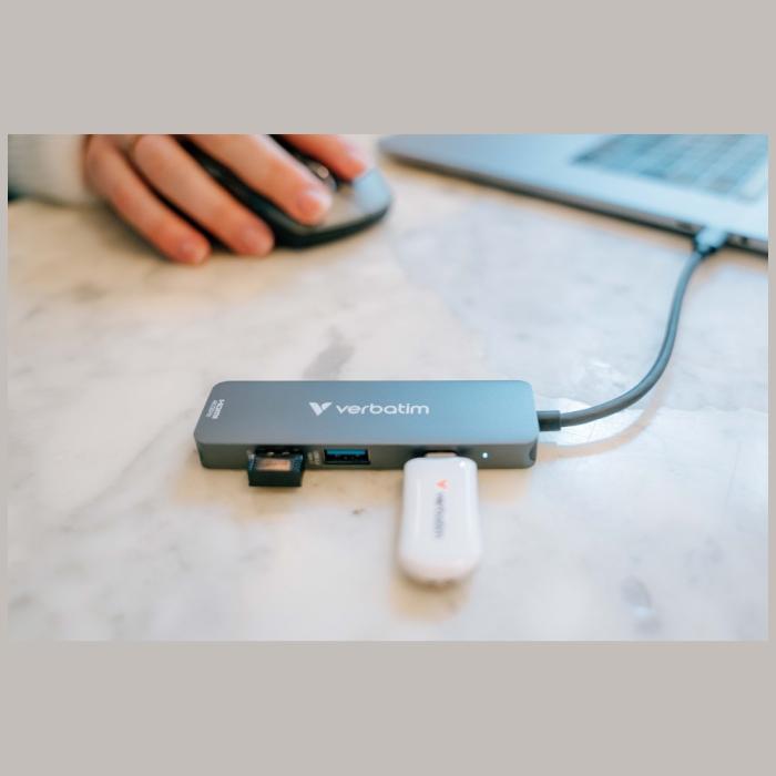 Verbatim - Verbatim Hub USB-C/HDMI/USB-A 3.2/2.0 32155 - Aluminium