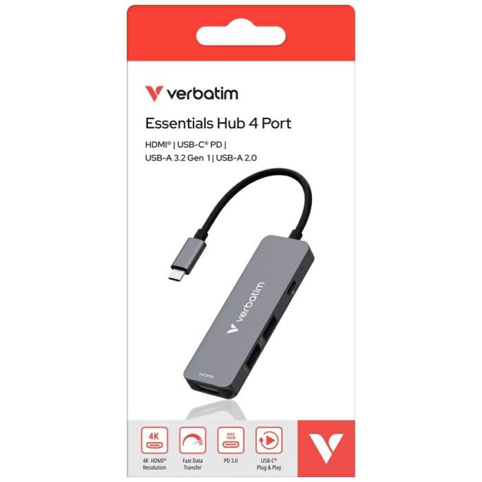 Verbatim - Verbatim Hub USB-C/HDMI/USB-A 3.2/2.0 32155 - Aluminium