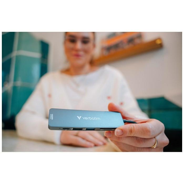Verbatim - Verbatim Hub USB-C/HDMI/USB-A/SD/mSD 32156 - Aluminium