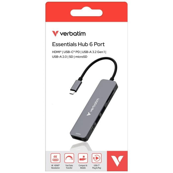 Verbatim - Verbatim Hub USB-C/HDMI/USB-A/SD/mSD 32156 - Aluminium
