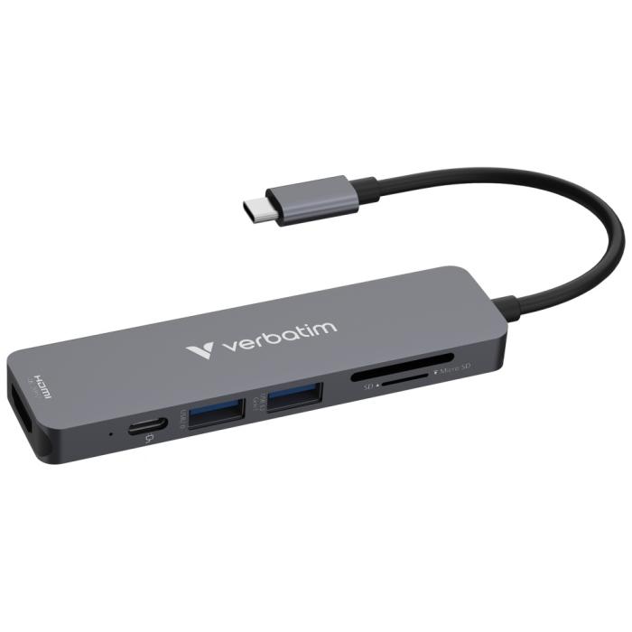 Verbatim - Verbatim Hub USB-C/HDMI/USB-A/SD/mSD 32156 - Aluminium