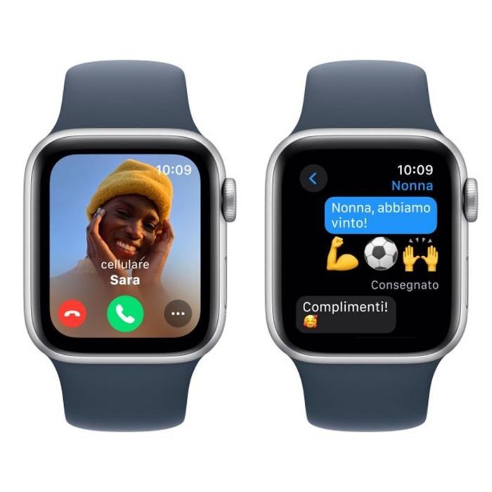 Apple - Apple Watch Se 2023 44mm GPS Midnattsblå Alu Case Blå Sports Band S-M