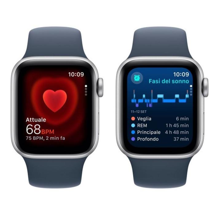 Apple - Apple Watch Se 2023 44mm GPS Midnattsblå Alu Case Blå Sports Band S-M