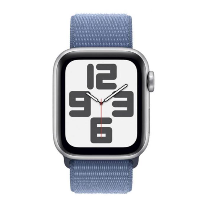 Apple - Apple Watch Se (2nd Gen) 2023 40mm GPS Silver Aluminium Case Med Blå Sports Loop