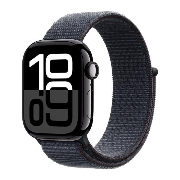 Apple - Apple Watch Series 10 46mm 4G Svart Aluminium Case With Svart Sports Loop