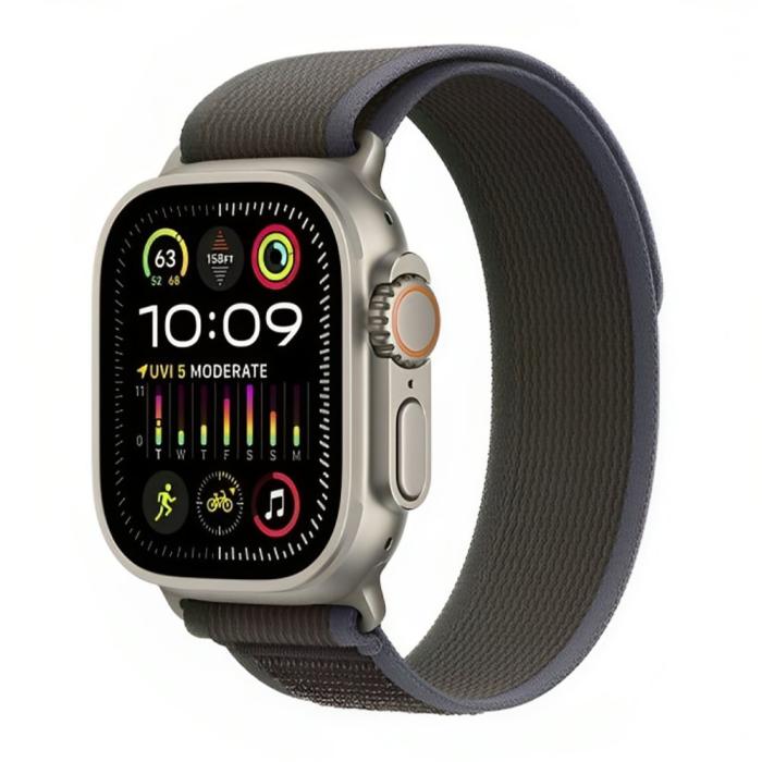 Apple - Apple Watch Ultra 2 (2023) 49mm 4G Titan Case Blå-Svart Trail Loop S-M