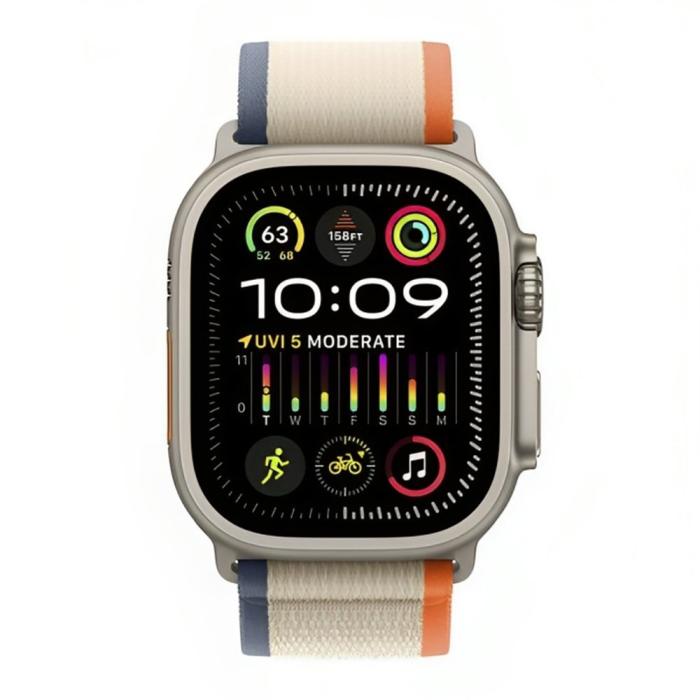 Apple - Apple Watch Ultra 2 (2023) 49mm 4G Titan Case Orange-Beige Trail Loop M-L