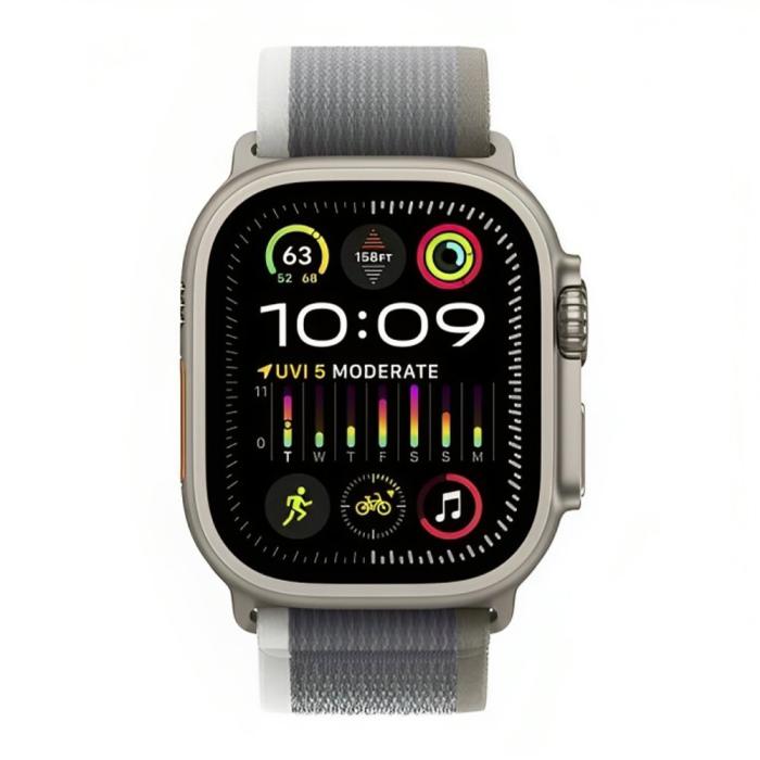 Apple - Apple Watch Ultra 2 (2023) 49mm 4G Titan Case Grågrön Trail Loop M-L
