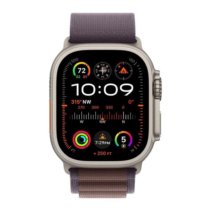 Apple - Apple Watch Ultra 2 (2023) 49mm 4G Titan Case Med Lila Alpine Loop - Large