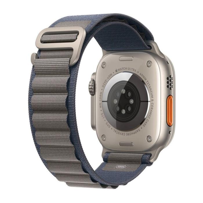 Apple - Apple Watch Ultra 2 (2023) 49mm 4G Titan Case Med Blå Alpine Loop - Large