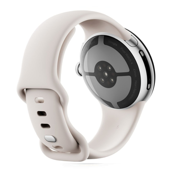 Google - Google Pixel Watch 4 45mm Wi-Fi Polerad Silver/Porslin