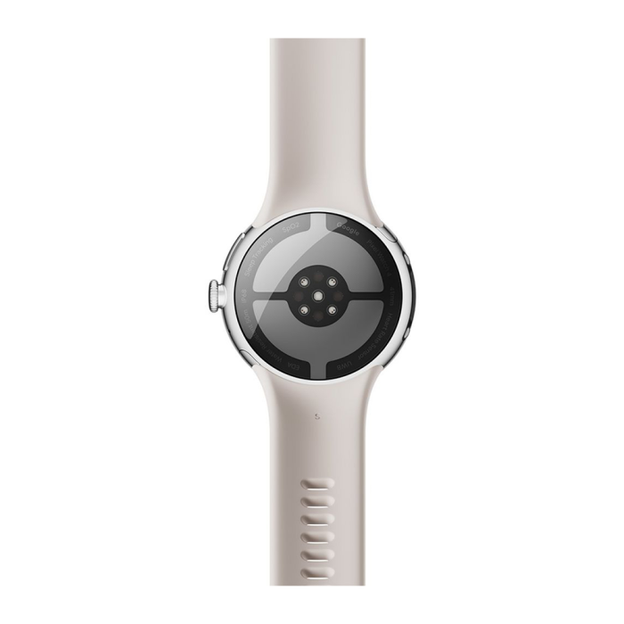 Google - Google Pixel Watch 4 45mm Wi-Fi Polerad Silver/Porslin