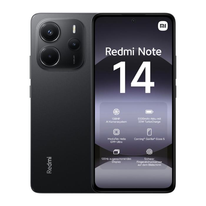Samsung - Xiaomi Redmi Note 14 8GB/256GB 4G Midnatts Svart
