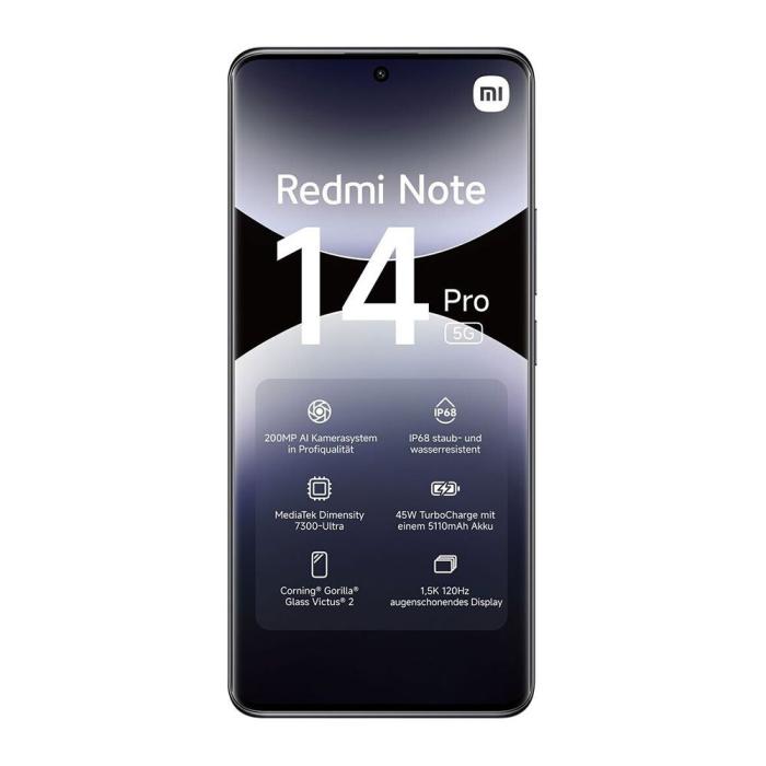 Samsung - Xiaomi Redmi Note 14 Pro 12GB/512GB 5G Midnatts Svart