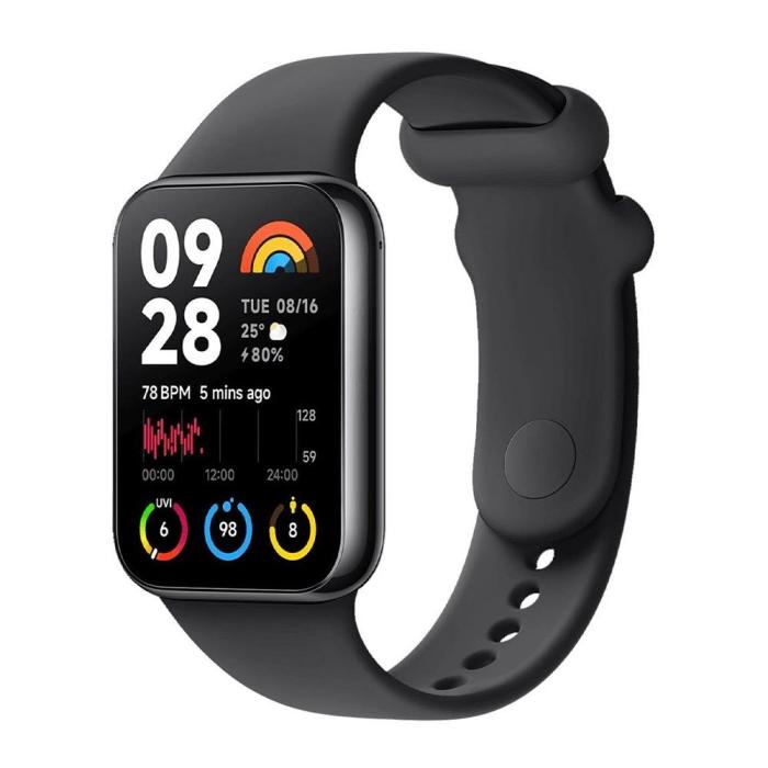 Xiaomi - Xiaomi Smart Band 8 Pro 44mm GPS Svart Alu Case Svart Silicone Strap (Svart)