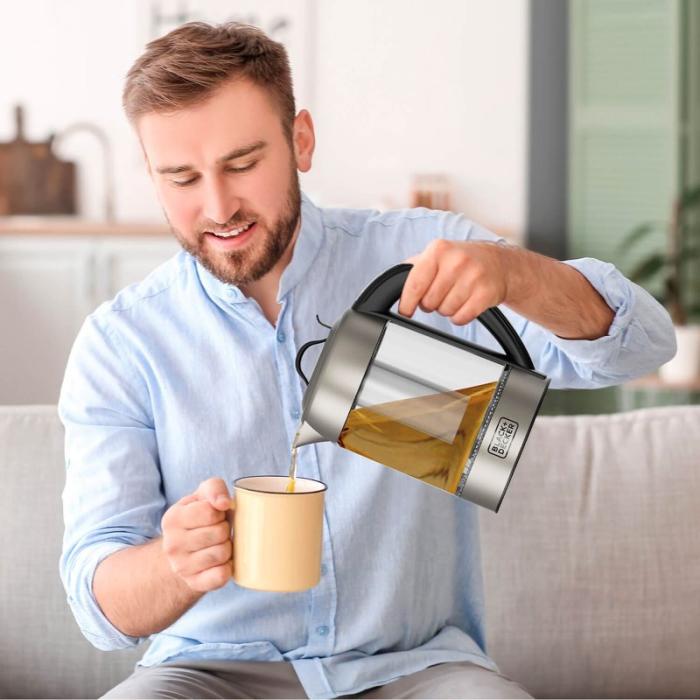 BLACK+DECK - BLACK+DECK Vattenkokare i Glas med Té-filter 1,7L