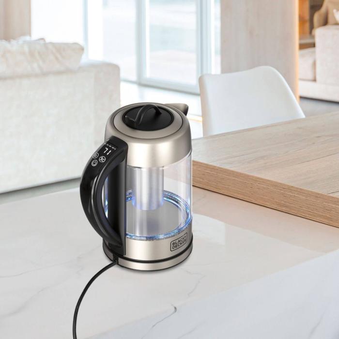 BLACK+DECK - BLACK+DECK Vattenkokare i Glas med Té-filter 1,7L