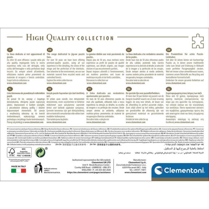 CLEMENTONI - CLEMENTONI Pussel 1000 Pcs CB High Quality Collection Tour Eiffel