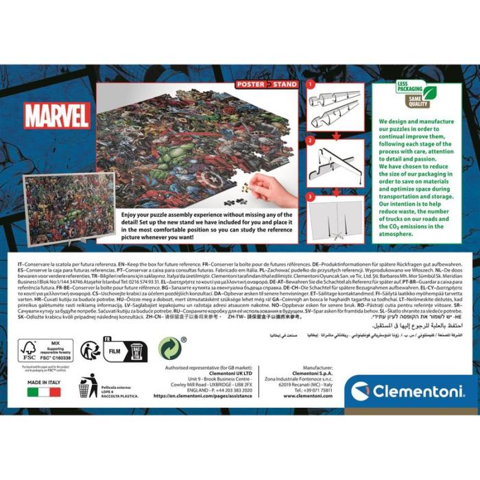 CLEMENTONI - CLEMENTONI Pussel 1000 Pcs Impossible CB Marvel Avengers