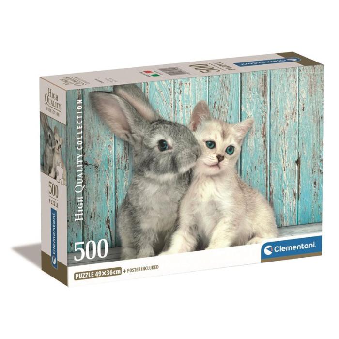CLEMENTONI - CLEMENTONI Pussel 500 Pcs CB High Quality Collection Cat & Bunny