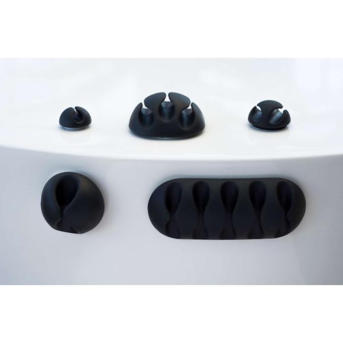 Desire2 - DESIRE2 Kabelclips Tidy 10pack Svart 4x1 kabel, 2x2 kablar, 2x3 kablar, 2x4
