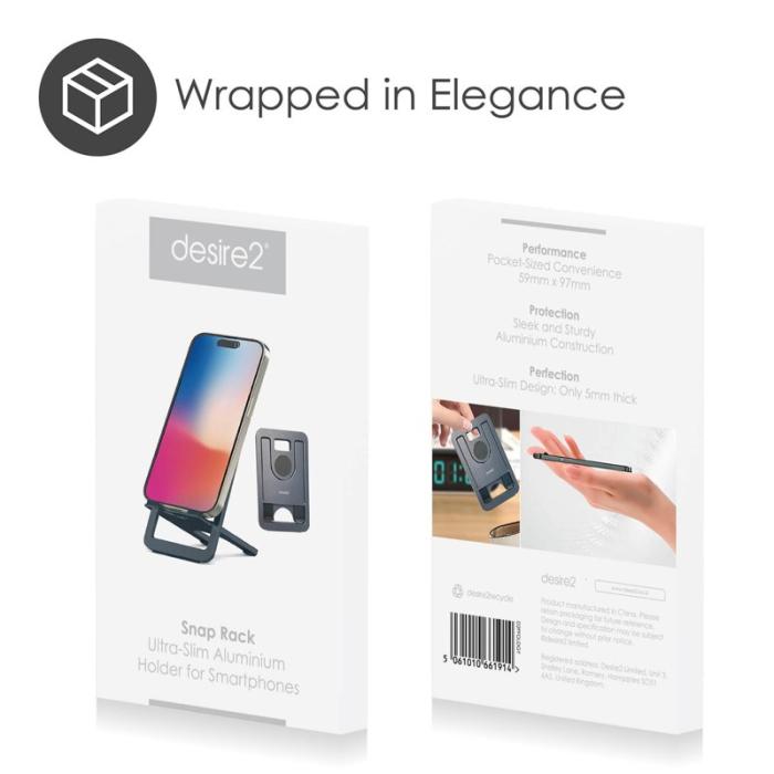 Desire2 - DESIRE2 Ultrasmal Telefonhållare i Aluminium Mörkgrå