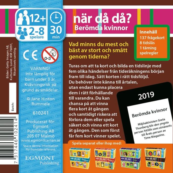 EGMONT - EGMONT Spel När Då Då?-pocket Berömda Kvinnor (SE)