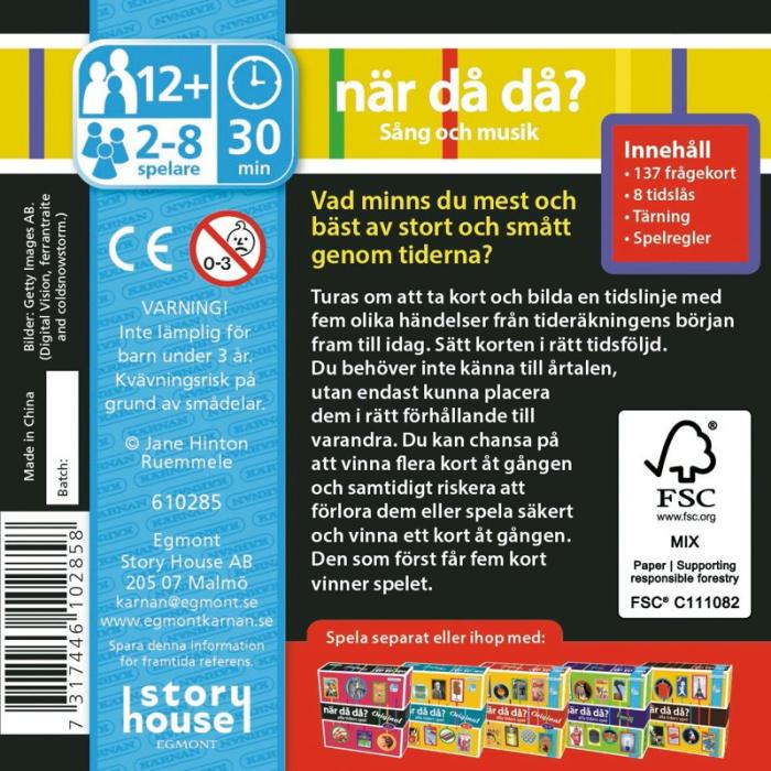 EGMONT - EGMONT Spel När Då Då?-pocket Sång och Musik (Nya frågor) (SE)