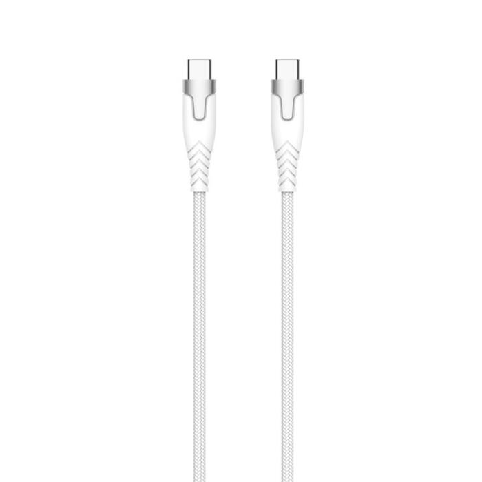 GEAR - GEAR Kevlarkabel Pro Usb-C 2.0 Med Metallhölje Vit 1,5m