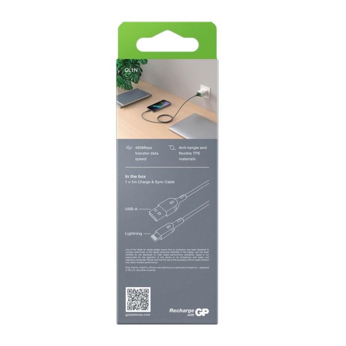 GP - GP Kabel USB-A Till Lightning CL1N 1m
