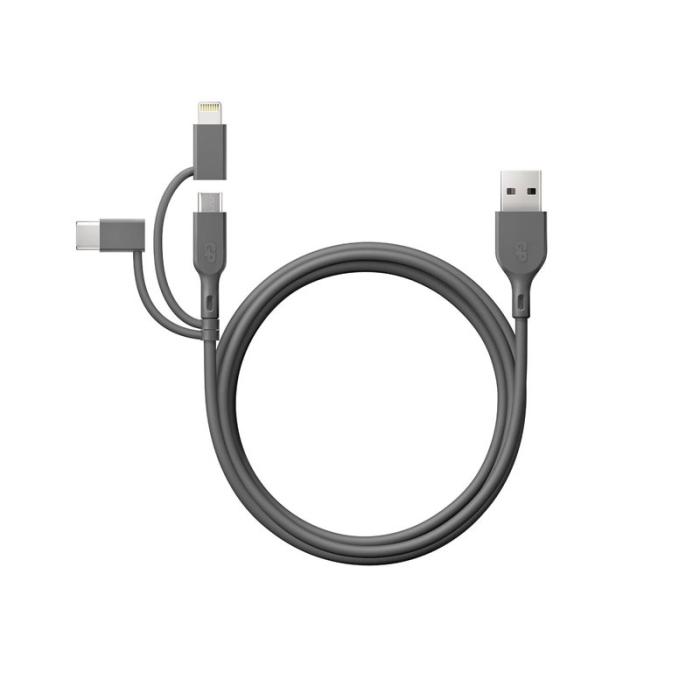 GP - GP Kabel USB-A Till USB-C 3-I-1 Micro-USB + Lightning CY1N 1m