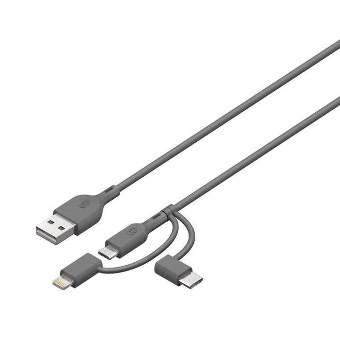 GP - GP Kabel USB-A Till USB-C 3-I-1 Micro-USB + Lightning CY1N 1m