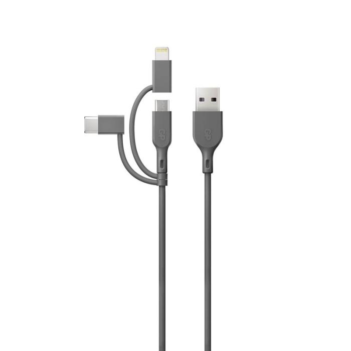 GP - GP Kabel USB-A Till USB-C 3-I-1 Micro-USB + Lightning CY1N 1m