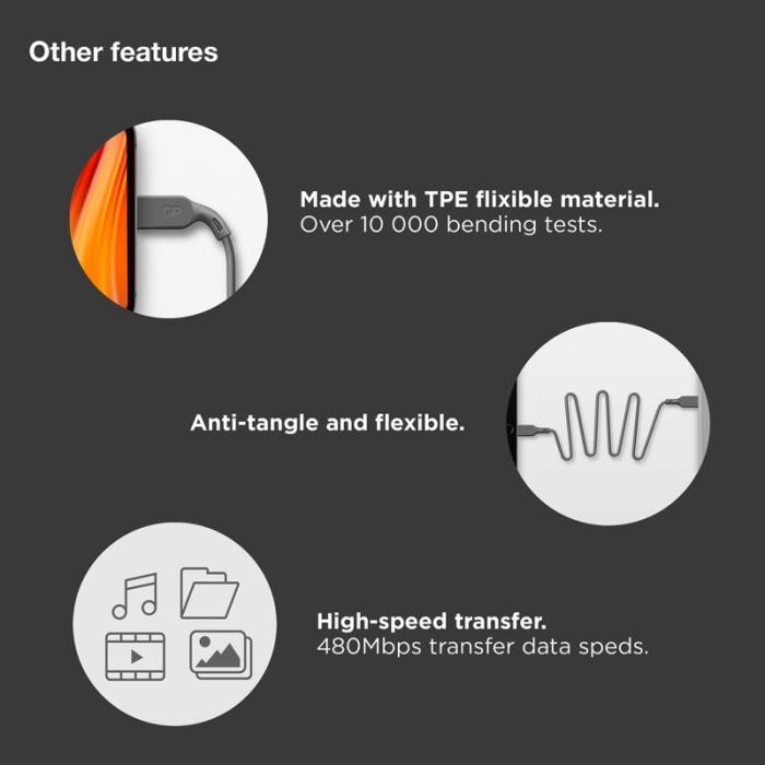 GP - GP Kabel USB-C Till USB-C 100W CC2P 2m