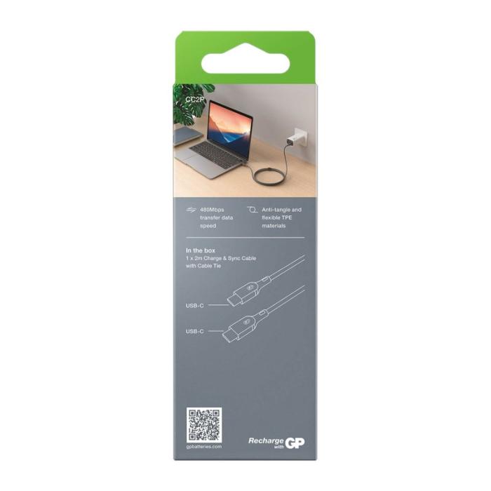 GP - GP Kabel USB-C Till USB-C 100W CC2P 2m