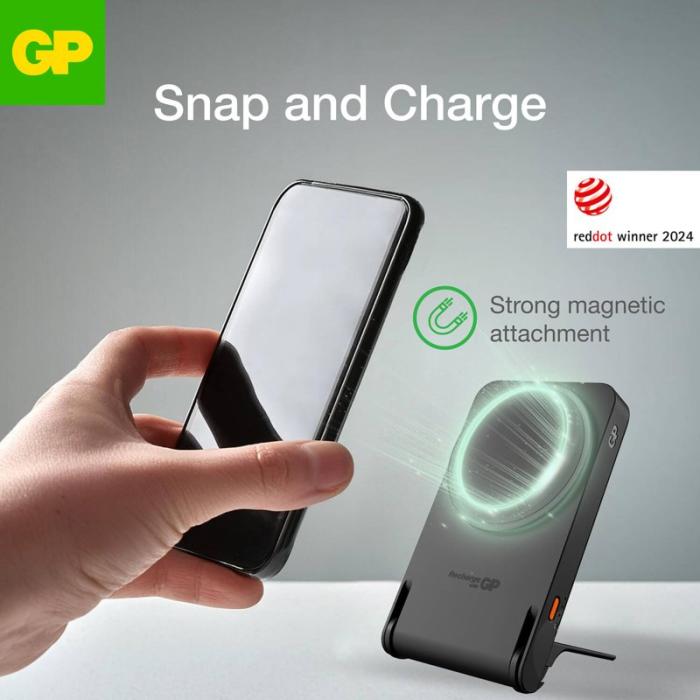 GP - GP Powerbank GP Magnetic Safe 2-In-1 Trådlös 5000mAh