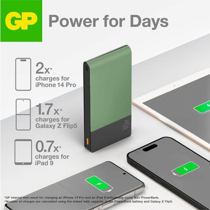 GP - GP Powerbank M2+ 10000mAh Grön