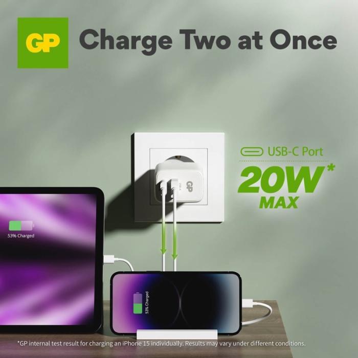 GP - GP Väggladdare WM2B PD 20W USB-A + USB-C