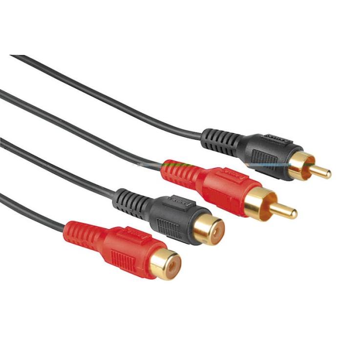 Hama - HAMA Kabel 2xRCA-2xRCA Förlängning Svart 10m
