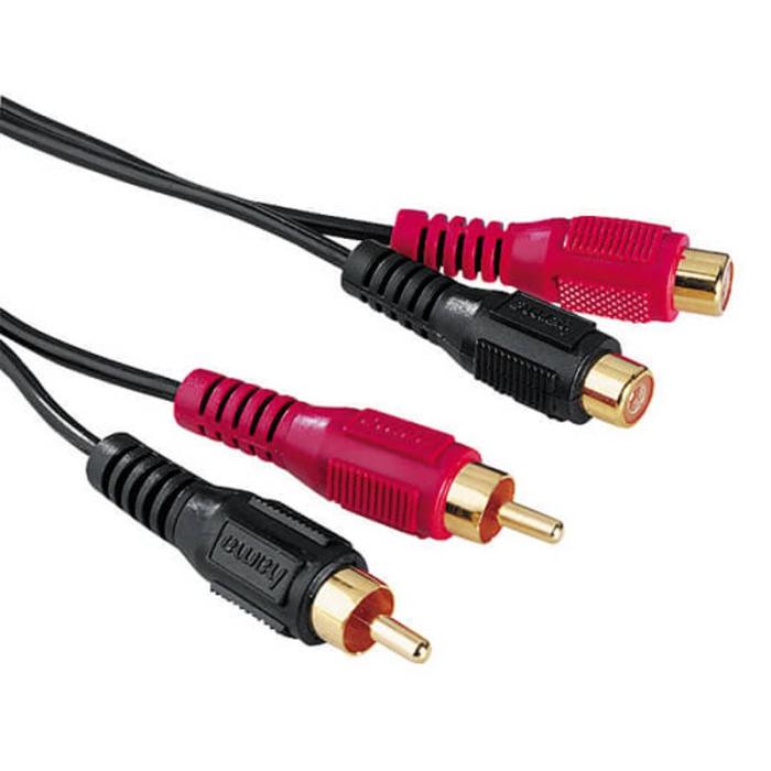 Hama - HAMA Kabel 2xRCA-2xRCA Förlängning Svart 4m