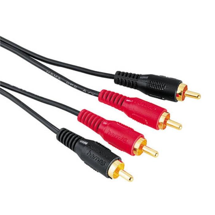 Hama - HAMA Kabel 2xRCA-2xRCA Guld Svart 10m