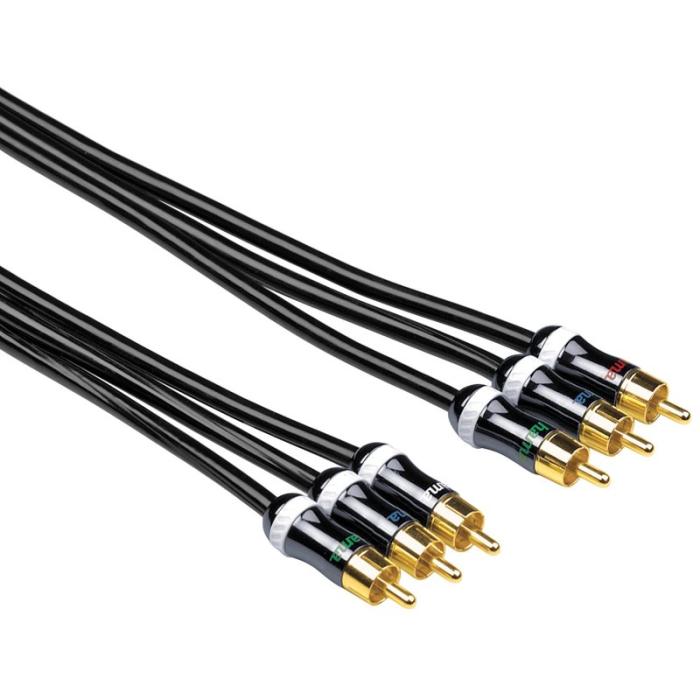 Hama - HAMA Kabel 3xRCA-3xRCA Guld Svart 1.5m