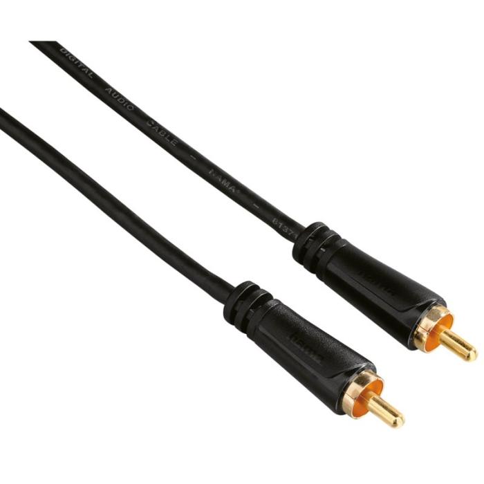 Hama - HAMA Kabel Audio 1xRCA-1xRCA Guld Svart 1.5m