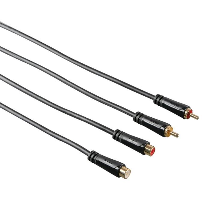 Hama - HAMA Kabel Audio 2xRCA-2xRCA Förlängning Guld Svart 3m