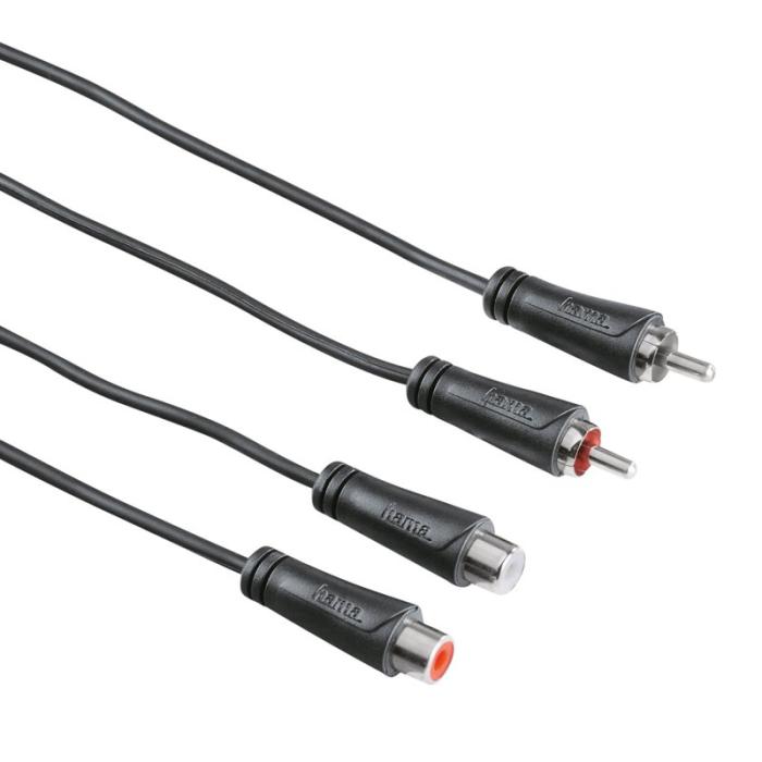 Hama - HAMA Kabel Audio 2xRCA-2xRCA Förlängning Svart 1.5m