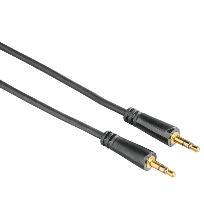 Hama - HAMA Kabel Audio 3.5mm-3.5mm Guld Svart 3m