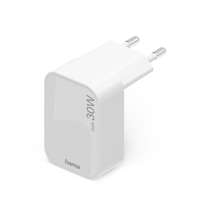 Hama - HAMA Laddare 1xUSB-C GaN PD 30W Snabb Hopfällbar Mini Vit
